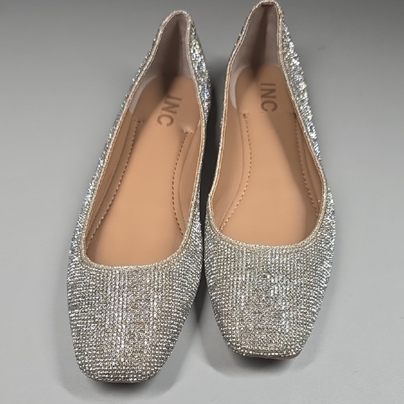 INC International Concepts Shoes - INC International Concepts Women's Glittering Silver Loafers